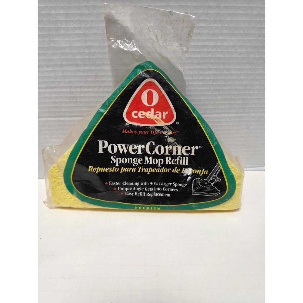 O-Cedar PowerCorner Sponge Mop Refill designed with a unique angle for cleaning